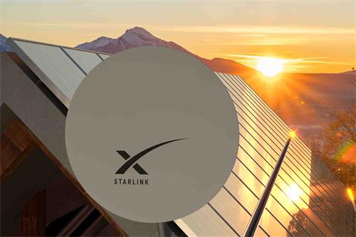 Starlink satellite dish installed on a house roof with sunset mountain view in Portugal
