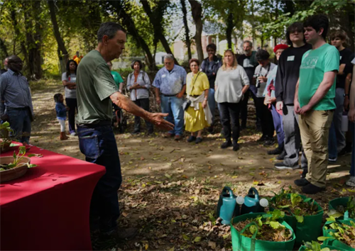 Community workshop or outdoor gardening demonstration