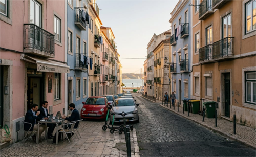 People working in Portugal gather together to chat.